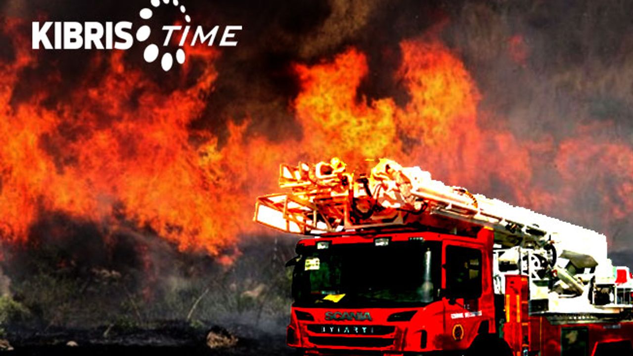 Girne’de bir depoda yangın çıktı