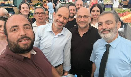 Özersay, Girne Açık Pazarında esnaf ve vatandaşla bir araya geldi