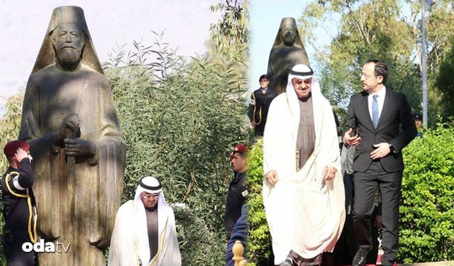 BAE şeyhi Makarios'un mezarını ziyaret etti