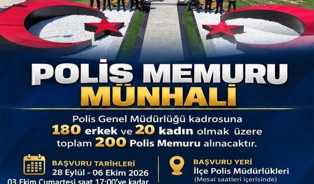 Polis memuru münhali için yarın da başvuru kabul edilecek