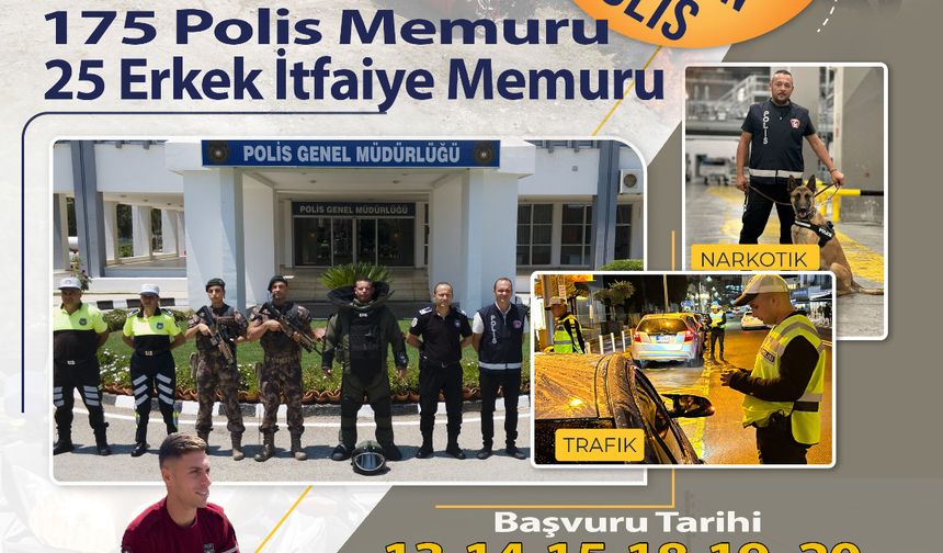Polis ve itfaiye memuru münhali için başvurular yarın başlayacak