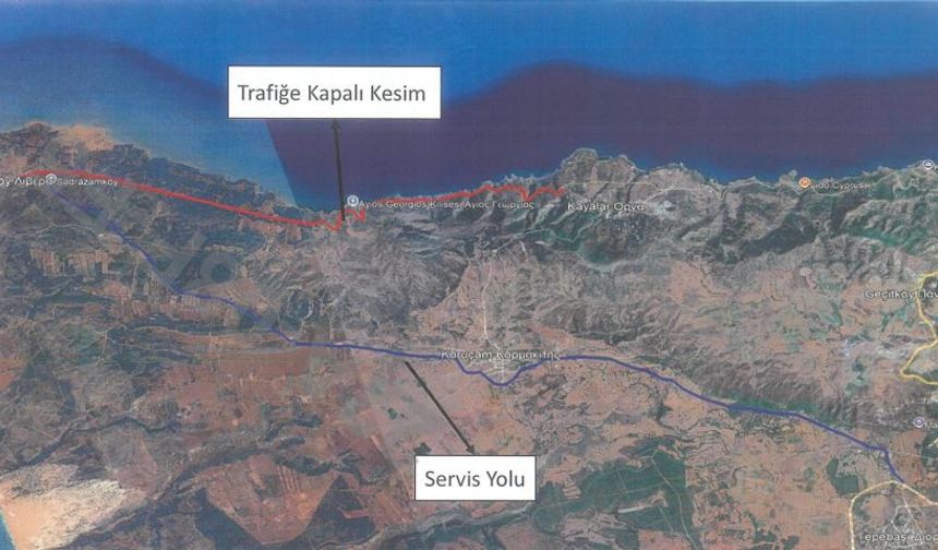 Geçitköy-Lapta ayrımı ile Kayalar-Sadrazamköy güzergahı 16 Ekim’e kadar kapalı