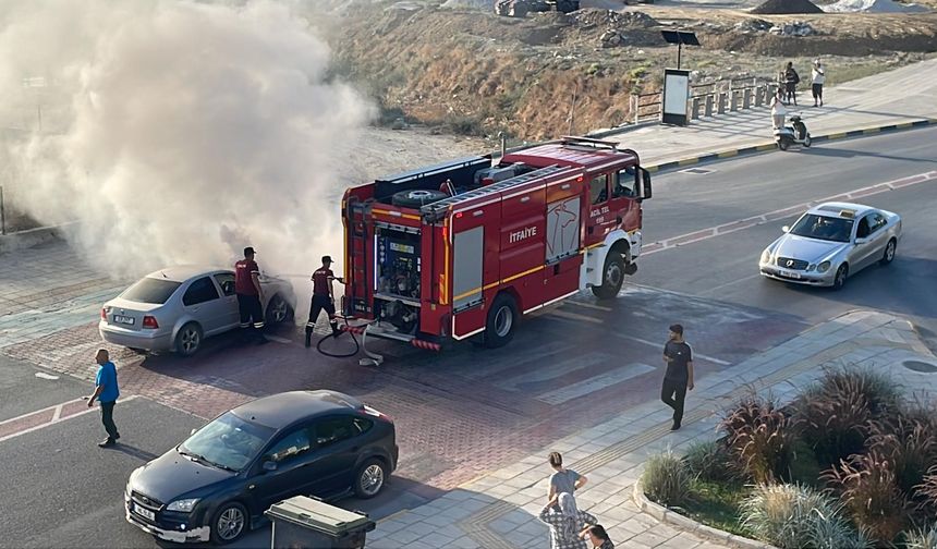 Lefkoşa’da araç yangını