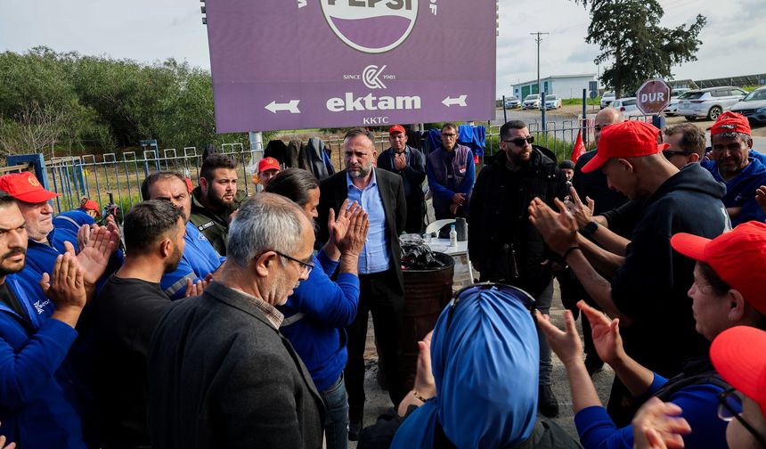 Çeler, Ektam Kıbrıs Ltd. çalışanlarının eylemine destek belirtti